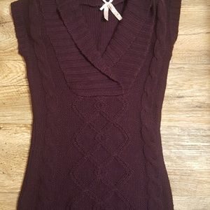 Purple short sleeve sweater dress